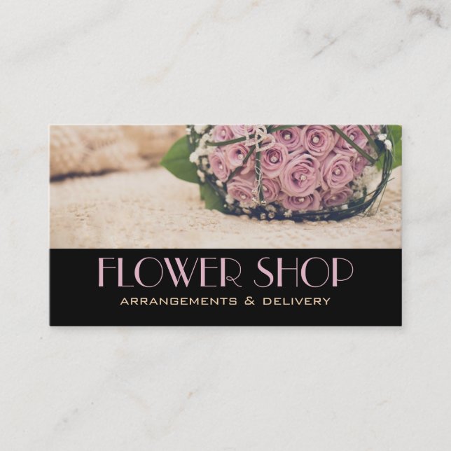Flower Shop Delivery Florist Business Card (Front)
