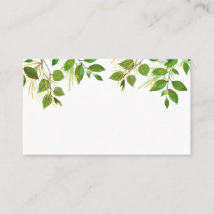 Flower Shop   Florist Blank Foliage Message Business Card