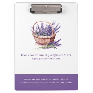 Flower Shop Lavender Personalized Elegant Clipboard