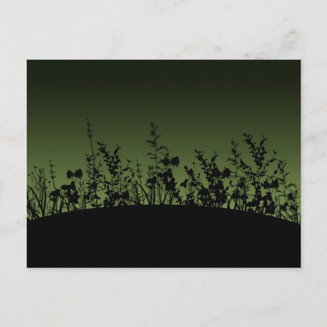 Flower Silhouettes Postcard (Front)