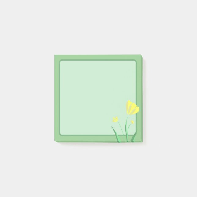 Flower - Simple Yellow Post-it Notes (Front)