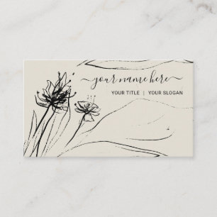 Flower Sketch Elegant handdrawn girly Paper Business Card