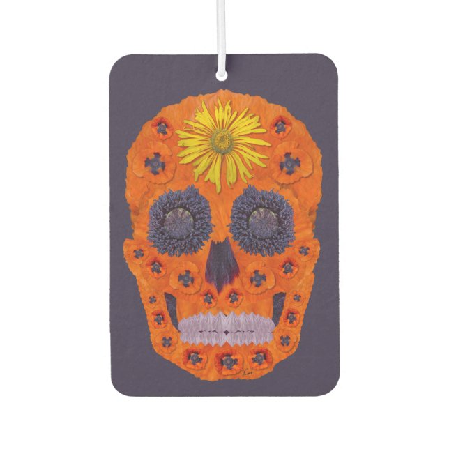 Flower Skull 1 Air Freshener (Front)