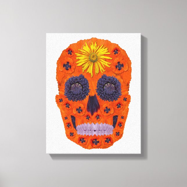 Flower Skull 1 Canvas Print (Front)