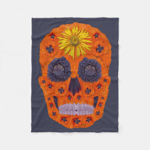 Flower Skull 1 Fleece Blanket