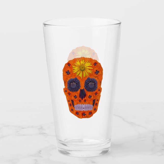 Flower Skull 1 Glass (Front)