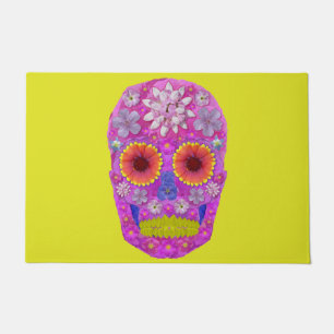 Flower Skull 2 Doormat