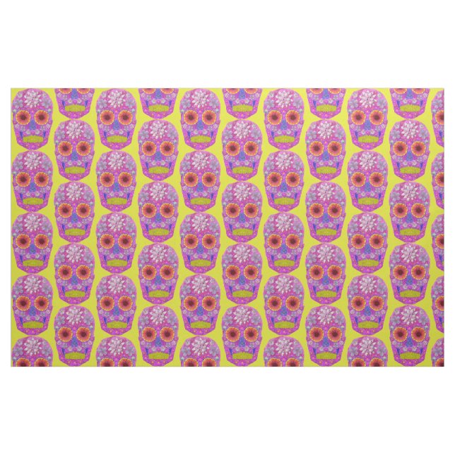 Flower Skull 2 Fabric (Fat Quarter)