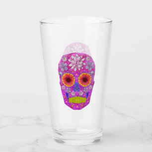 Flower Skull 2 Glass