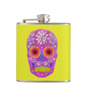 Flower Skull 2 Hip Flask