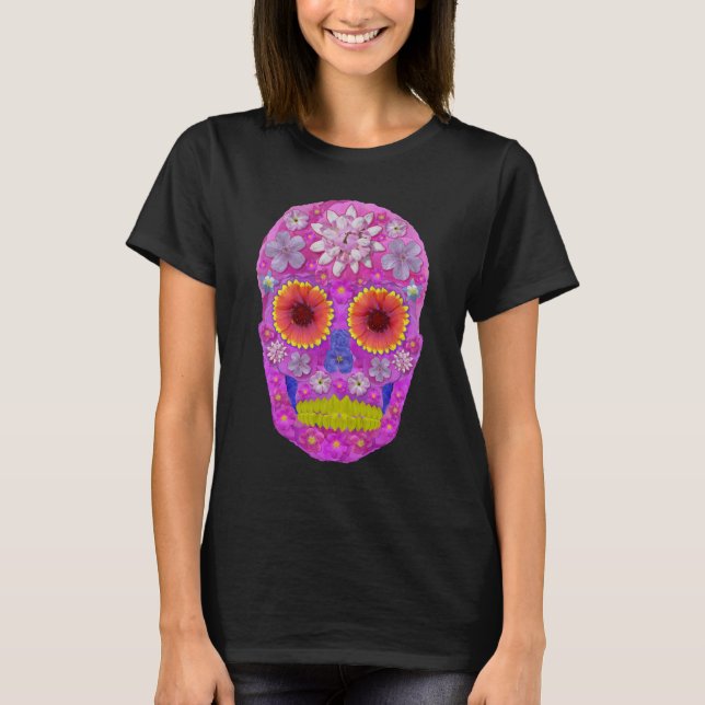 Flower Skull 2 T-Shirt (Front)