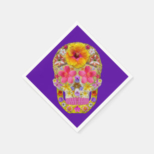 Flower Skull 4 - Tropical Napkin