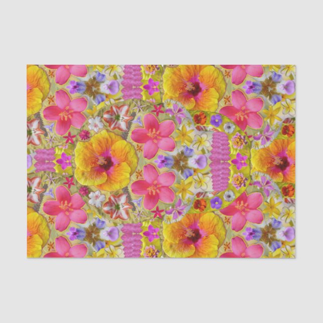 Flower Skull 4 - Tropical Tissue Paper (Front)