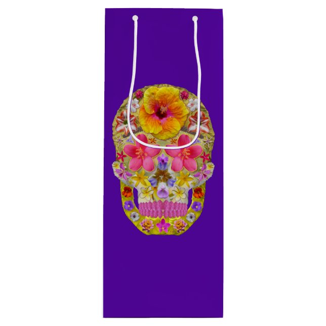 Flower Skull 4 - Tropical Wine Gift Bag (Front)