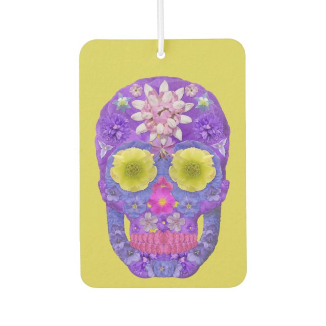 Flower Skull 5 Air Freshener (Front)