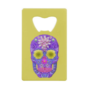 Flower Skull 5 Credit Card Bottle Opener