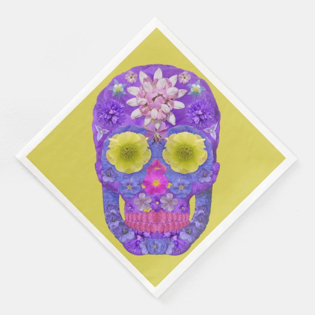 Flower Skull 5 Napkin (Corner)