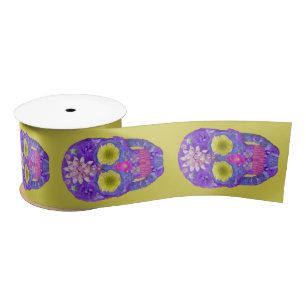 Flower Skull 5 Satin Ribbon