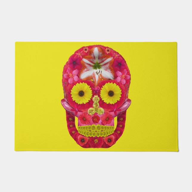 Flower Skull 6 Doormat (Front)