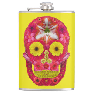 Flower Skull 6 Hip Flask