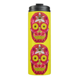 Flower Skull 6 Thermal Tumbler
