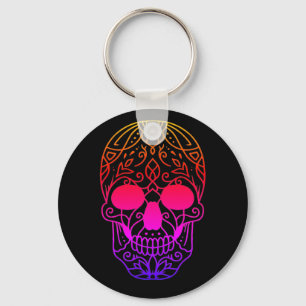Flower Skull   Keychain