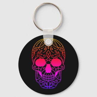 Flower Skull   Keychain
