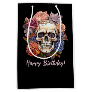 Flower Skull  Medium Gift Bag