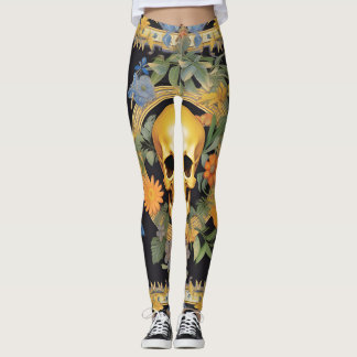 Flower Skull Pattern | Bright Colours Leggings