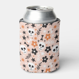 Flower Skull Pattern Can Cooler