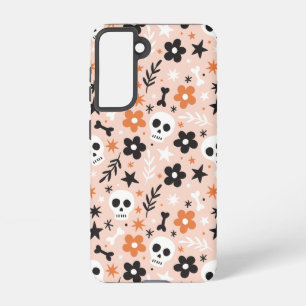 Flower Skull Pattern Samsung Galaxy Case