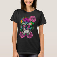 Flower Skull Sugar Roses Floral Skeleton Cute Punk