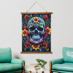 Flower Skull Wall Tapestry