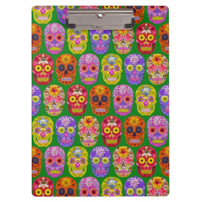 Flower Skulls Seamless Pattern 2018 Clipboard (Front)