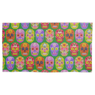 Flower Skulls Seamless Pattern 2018 Pillowcase
