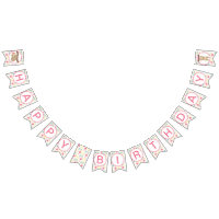 Flower Sloth Happy Bithday Party Banner
