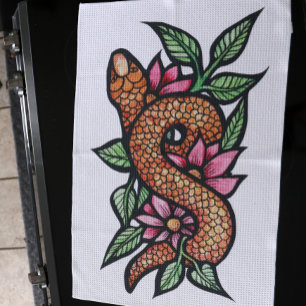 Flower Snake  Kitchen Towel