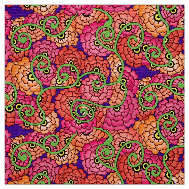 Flower Spirals - Warm Fabric (Swatch)