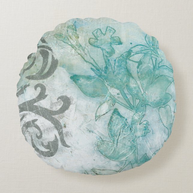 Flower Spray II Round Pillow (Front)
