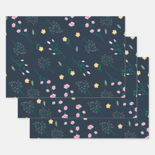 Flower Spring Blooming Floral Seamless Wrapping Paper Sheet