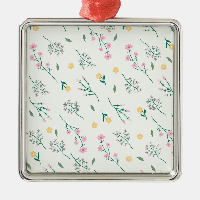 Flower Spring Botanical Floral Metal Ornament (Front)