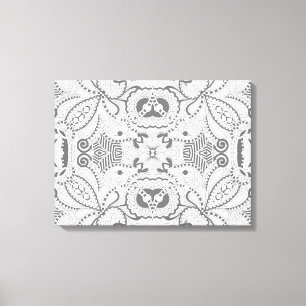 Flower Square Doodle 6 Canvas Print