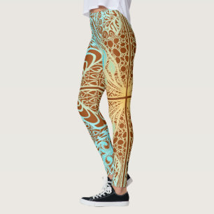Flower Square Rose Overlay Lace Art 2 Leggings