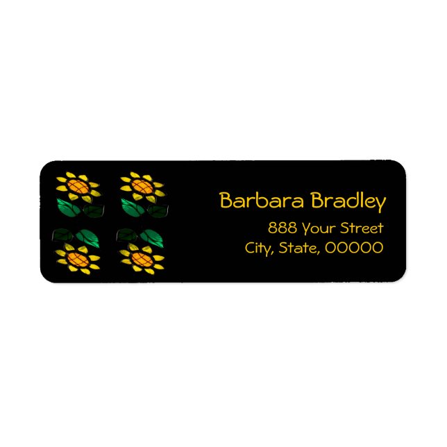Flower Stained Glass Return Address (Front)