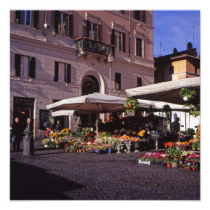 Flower stall market Rome Photo Print