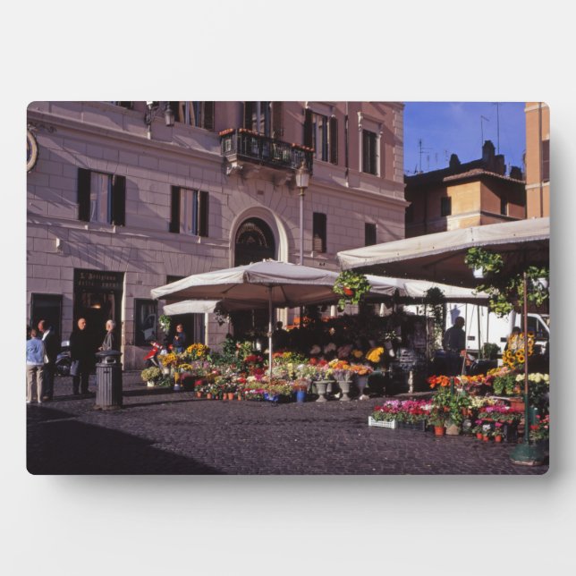 Flower stall market Rome Plaque (Front)