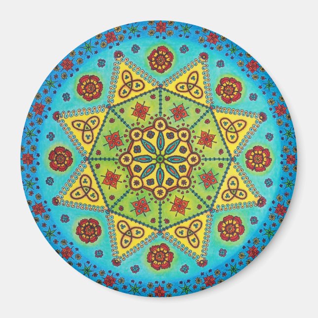 Flower Star Mandala Magnet (Front)