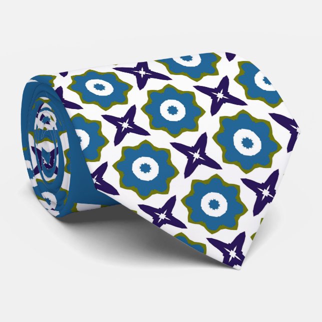 Flower Star Pattern Tie (Rolled)