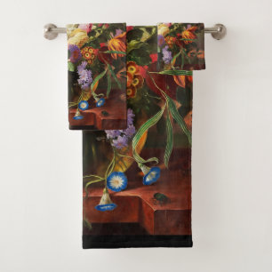 Flower Still Life Of Roses Tulips And Carnation Bath Towel Set