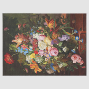 Flower Still Life Of Roses Tulips And Carnation Tissue Paper